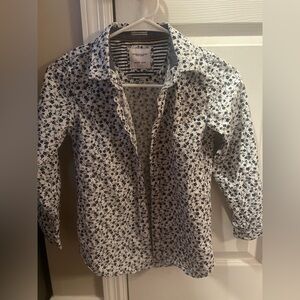 Boys Denim and Flower button down shirt size 9/10